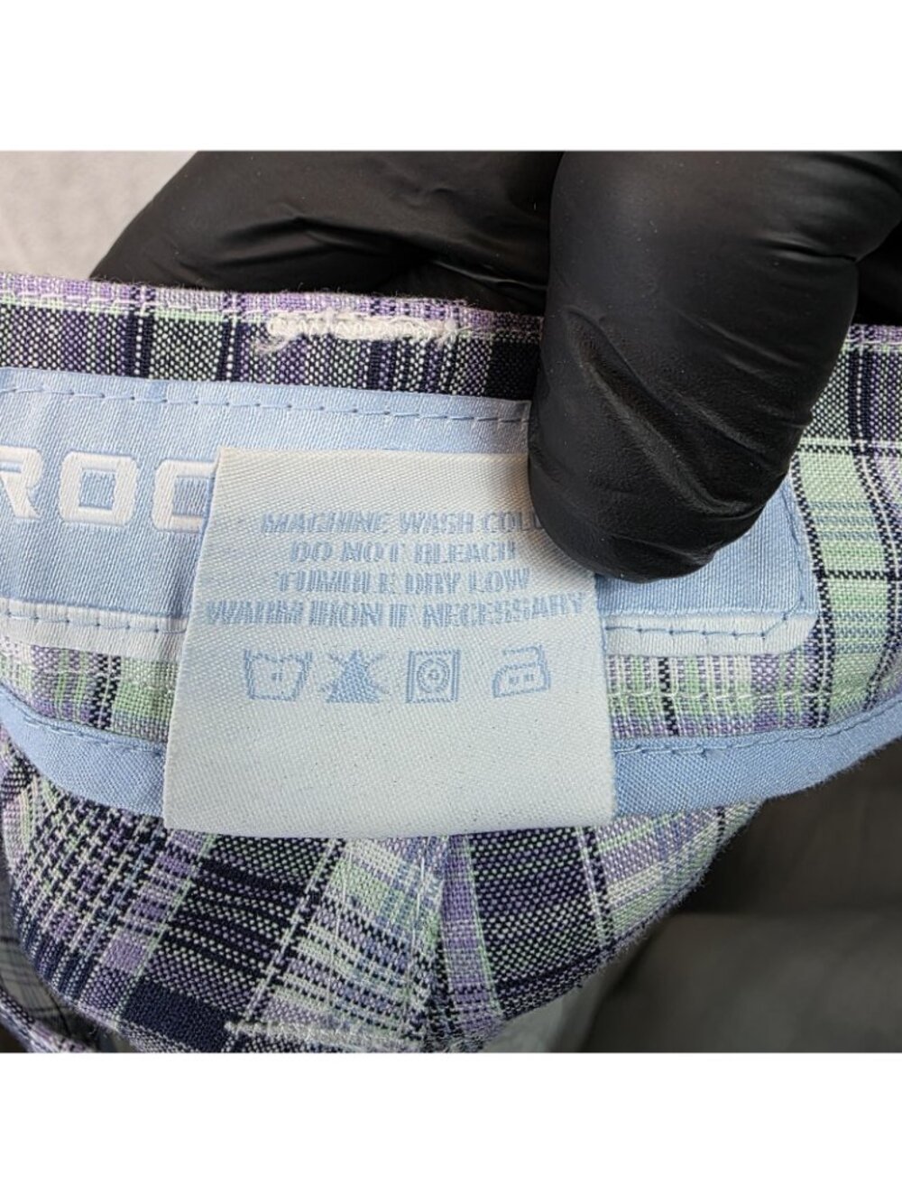 Rocawear Cargo Shorts Mens 36 Blue Plaid Cotton Original Fit 15 Inseam Hip Hop - Picture 7 of 13